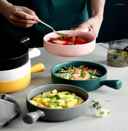Tazones de cerámica nórdica tazón de fideos instantáneos con asalto de tono de arroz para hornear sopa de sopa de fruta horno microondas especial1638291