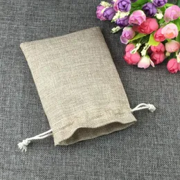 Torebki biżuterii 20x30 cm moda naturalne prezenty juty bawełniane torby sznurka