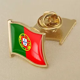 Portugal National Flag Crystal Drop Rubber Badge Brosch Flagg Brooch of the World