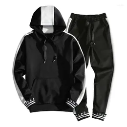 Herren Hoodies Hosen Sweatshirts Zweiteiliges Set Hip Hop Männer Casual MOOWNUC MWC Einfarbig Jugend Mode Herbst