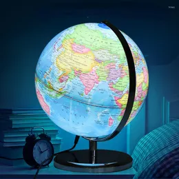 Dekoratif Figürinler Dünya Globe İngilizce Versiyon Haritası Led Işık Coğrafyası Eğitim Malzemeleri