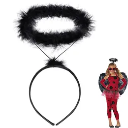 Fasce per capelli con aureola d'angelo Fascia per capelli con piume d'angelo Fascia per capelli con aureola nera Accessorio per costumi di Natale di Halloween Accessori per feste 20 pezzi