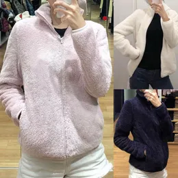 Women's Jackets Women Casual Warm Solid Color Sweatshirt Loose Blouse Top Long Sleeve H Coat Fleece Ladies And Elderly Gift Ideas