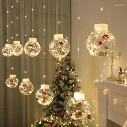 弦が雪だるまのクリスマスツリーウィッシュボールライト弦銅線カーテンライトジプソフィラお祝い装飾