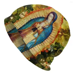 Boinas inverno quente Nossa Senhora de Guadalupe mexicana Virgem Mary Bonnet Femme Slouchy Beanie Hat Catholic Outdoor Skulies Skullies Feins