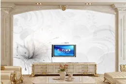 Обои элегантные красивые 3D фэнтезийные цветы обои гостиная телевизионная дивант на стенах