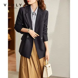 Damskie garnitury Blazers Vimly For Women Autumn 2023 Casual Office Lady Business Lapel Colar Condyt Blazer Femme Fashion F8616