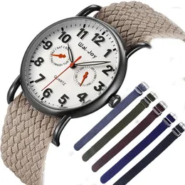 腕時計ウォルジョイブランドクリエイティブウォーター抵抗性ファッションメンズハンドウォッチ高品質のナイロンストラップビジネスハンドウォッチモントロメ