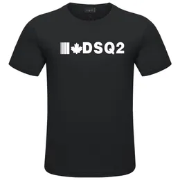 DSQ2コットンメンズTシャツ半袖夏のパーソナライズされたファッションオールコットンカジュアル印刷ハーフスリーブブラックDSQシャツ