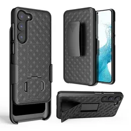 Samsung الحافظة Shell Defender Kickstand Case مع مقطع حزام الربيع لـ Samsung S21 S22 S23 Note 20 A52 A72 غطاء واقعي هجين شديد التحمل