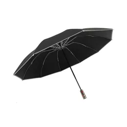 Mechanische drievoudige vouw Veiligheid Anti -rebound vouwen omgekeerde paraplu auto gemonteerde zonnebrandcrème paraplu zonnig en regenachtige mannelijke en vrouwelijke zon