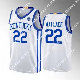 قمصان كرة السلة Kentucky Wildcats أوسكار Tshiebwe 2022-23 نخبة كرة السلة Jersey Jacob Toppin CJ Fredrick Sahvir Wheeler Daimion Collins