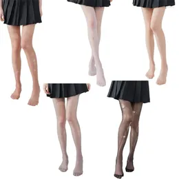 Mulheres meias sexy finas 8d senhoras de cor sólida rasgada de meia -calça tenta