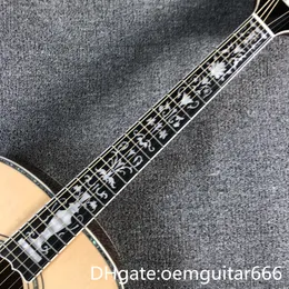 Factory customized guitar, solid spruce top, ebony fingerboard, 42-inch high-quality G-200 series Jumbo acoustic guitar