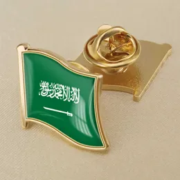 Saudiarabien National Flag Crystal Gel Emblem Brosch Flag Badges of the World