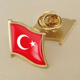 Bandeira turca de cristal com crach￡ de borracha Broche de broche Broche de pa￭ses ao redor do mundo