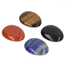 Decorative Figurines 4Pcs Thumb Worry Stone Stress Relief Meditation Small Portable Oval Cabochon For Home Office Outdoor