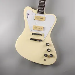 マホガニーnストック高速配達で作られたエレクトリックギターの乳白色のファイアバードシルバーアクセサリー
