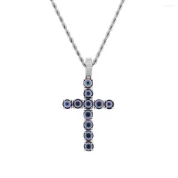 Anhänger Halsketten Jinao Bule Eye Kreuz Halskette Hohe Qualität Niedriger Preis mit Kette Gold Silber Farbe Micro Paved CZ Hip Hop für Geschenke