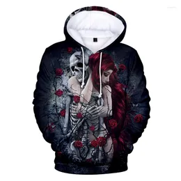 Men's Hoodies Fashion Cool Hip Hop Skull Rose 3d Pullover Men Women Hoodie Hoody Long Sleeve Harajuku Homme Hooded Sweatshirts Tops