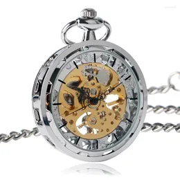 Pocket Watches Vintage Watch With Chain Open Face Design Mechanical Clock Exquisite Pendant Gifts For Male