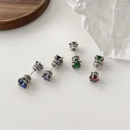 Stud Earrings Retro Scepter Color Zircon For Women Girls High Grade Luxury Fashion Make-old Ear Jewelry Accessories Gift 202