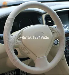 新しいDIY Sewingon Leather Steering Wheel Cover Infiniti G25 G35 G37 QX50 EX25 EX35 EX37 200820133242224に正確なフィット