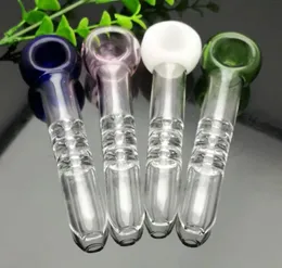 Farbe dreischichtige Trennglaspfeife Glasbong Wasserpfeife Titan-Nagelschleifer, Glasbubbler für Pfeifenmischungsfarben
