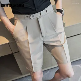 Men's Shorts 2023 Men Summer Fashion Business Casual Chino Office Trousers Cool Breathable Clothing Solid Color