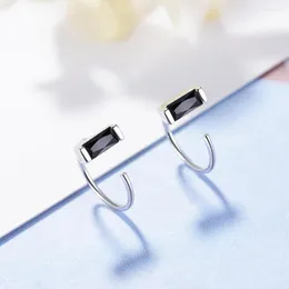 Stud Oorbellen 2023 Trendy Zwart Vierkant Zirkoon Eenvoudige Persoonlijkheid Geometrische Voor Vrouwen Koreaanse Mode-sieraden Groothandel