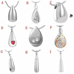Pendant Necklaces Selling Teardrop Shape Polished Stainless Steel Cremation Jewellery In Memorial Of Loss Lovers Ashes Keepsake Locket1