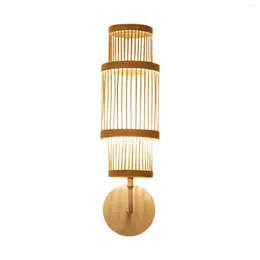 Wall Lamp Bamboo Woven Mounted Light Fixture Boho Lighting Chinese Style Sconce For Bedroom El Corridor