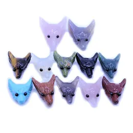 Colar personalizado de ￡gata de pedra Micolor Wolf Head Small in Stock for Wholesale Drop Delivery 202 DHQK9