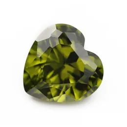 Diamantes soltos de alta qualidade brilho 100 pcs/ saco 8x8 mm Cora￧￣o Facetado Formada Facetada 5A Olive Green Cubic Zirconia Minchas para j￳ias DHT9T