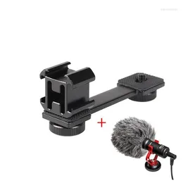 Microphones Boya BY-MM1 Microphone 3 I 1 Triple Shoe Mount Adapter Extension Mic för Zhiyun Smooth 4 DJI Osmo Mobilinspelningsstudio