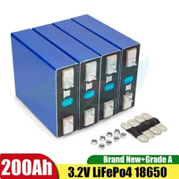 4pcs 3.2V 200Ah 202Ah LiFePO4 Battery Cell Not 150Ah for 12V 24V 400Ah EV RV High Capacity Batteria Pack Diy Solar UPS Power
