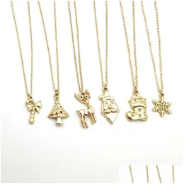 Pendant Necklaces Selling Christmas Day Ornaments Santa Crutch Boots Tree Necklace Holiday Wish Drop Delivery 202 Dhsgx