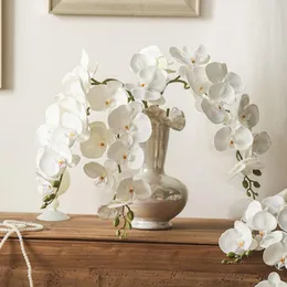 Dekoracyjne kwiaty białe orchidea duże 100 cm Phalaenopsis Oddział Real dotyk sztucznego kwiatu biura