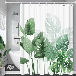 Duş perdeleri 3D baskılı tropikal yeşil bitki duş perdesi çiçek manzarası su geçirmez kumaş banyo perdesi banyo aksesuar dekor cortina 230213