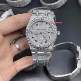 The latest men's hip hop watch in 2023 large diamond bezel top quality electroplated shiny watch CZ diamonds full diamond fac215x