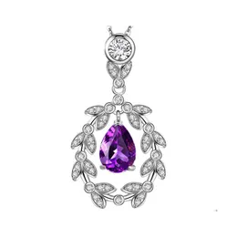 H￤nghalsband mode och uts￶kt fred olivgren blad temperament inlagd f￤rgad diamant zirkon droppleverans smycken penda dh6l5