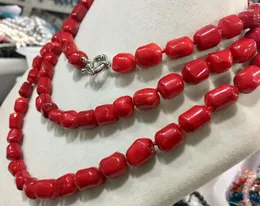 Chains Pacific Style 10x12 Mm Nature Carved Red Coral 50 Inch Necklace