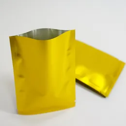100pcs mat altın alüminyum folyo düz çanta mylar kaplama plastik torbalar ısı mühürlenebilir aptal altın paketleme torbası