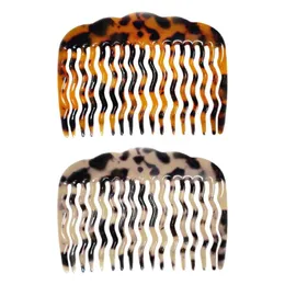 Fermagli per capelli Barrettes Stile coreano Celluloide Acetato Twist Pettine laterale Vintage ondulato 17 denti Tortoise Shell Tornante Minimalista francese Grande P