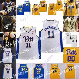 2022 Pittsburgh Panthers Basketball Jersey NCAA College John Hugley William Jeffress Jr. Femi Odukale Jamarius Burton Nate Santos Daniel