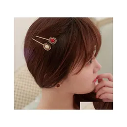 Hair Clips Barrettes Hairpin Korean Accessories Kazi Hairpins Side Clip Bangs Word Folder Hairwear Jewelry Drop Delivery Dh2Fj