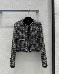 2022 Mujeres Dise￱ador Vintage Tweed Chaqueta Blazer Coat Femenina Mil￡n Dise￱ador Dise￱ador Cause de manga larga Tape de ropa Q4