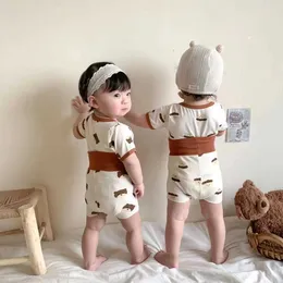 Clothing Sets Summer New Cool Thin Boys Leisure Wear Outfits Printed Cartoon Cute Baby Kids Short Sleeved Suit Children Home Clothes Twopiece