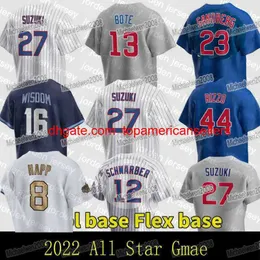 Benutzerdefinierte Baseball-Trikots Ian Happ 2022 All Star Jersey City Connect Willson Contreras Seiya Suzuki Marcus Stroman Patrick Weisheit Clint Fra