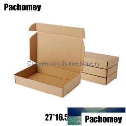 OPinowanie prezentów hurtowa 10pcs/partia 27x16.5x5cm Brown Kraft Packing Boxes